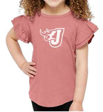 Toddler Flutter Sleeve T-Shirt (Distressed Fire J)