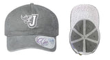 JCSD - Women's Garment-Washed Hat with Ponytail Opening (White Fire J EMB)