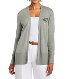 Brooks Brothers Women's Cotton Stretch Long Cardigan Sweater (Fire J Embroidery)