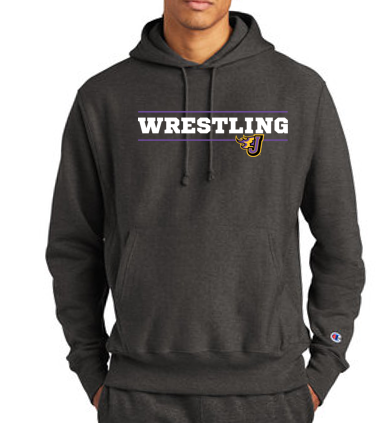 Wrestling (Wrestling J) - Champion 12oz Heavyweight Reverse Weave Hooded Sweatshirt