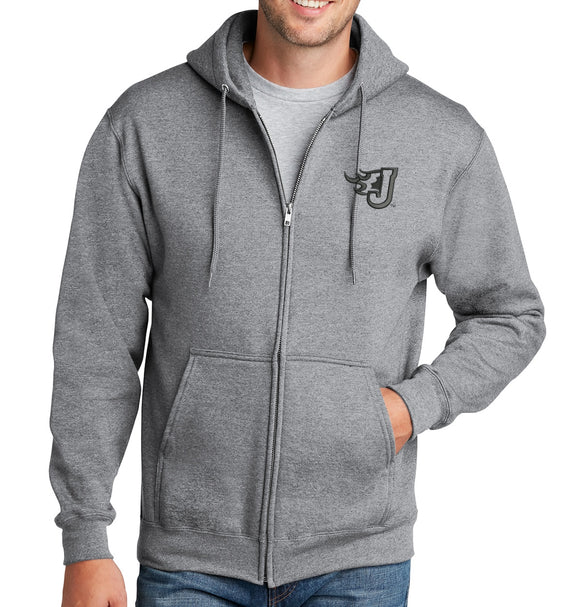 Lightweight Full-Zip Hooded Sweatshirt (Fire J Embroidery)