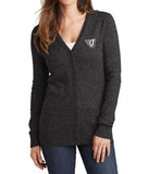 Ladies Marled Cardigan Sweater (Fire J Embroidery)