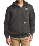 Carhartt 13oz Rain Defender ® Paxton Heavyweight Hooded Zip Mock Sweatshirt (Fire J Embroidery)