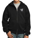 Youth/Adult - Midweight Full-Zip Hooded Sweatshirt (Fire J Embroidery)