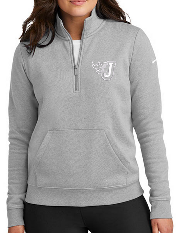 Nike Ladies 1/2 Zip Club Fleece Sweatshirt (Fire J Embroidery)