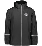 Water-Resistant, Packable Full-Zip Hooded Jacket (Fire J Embroidery)
