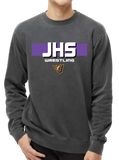 Wrestling (JHS Purple) - Midweight Pigment Dyed Crewneck Sweatshirt