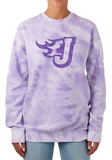 Youth/Adult Midweight Tie Dye Fleece Crewneck (Distressed Fire J)
