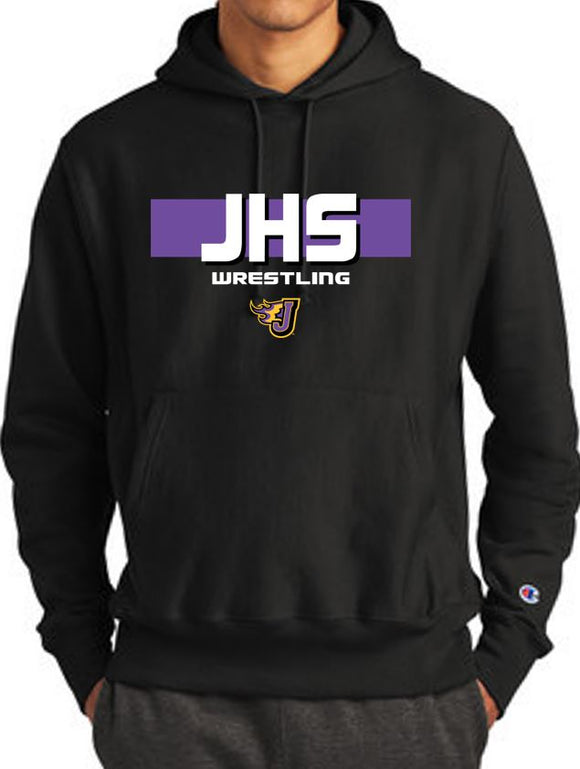 Wrestling (JHS Purple) - Champion 12oz Heavyweight Reverse Weave Hooded Sweatshirt