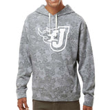 Lightweight Patterned Triblend Fleece Hooded Sweatshirt (Distressed Fire J)