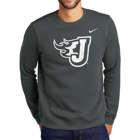 Nike Club Fleece Midweight Crewneck Sweatshirt (Distressed Fire J)