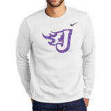 Nike Club Fleece Midweight Crewneck Sweatshirt (Distressed Fire J)