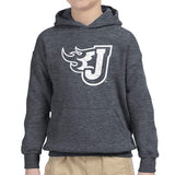 Youth/Adult - Midweight Basic Hooded Sweatshirt (Distressed Fire J)