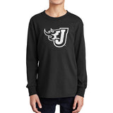Youth - 5.5oz 100% Cotton Long Sleeve T-Shirt (Distressed Fire J)