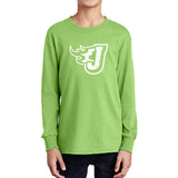 Youth - 5.5oz 100% Cotton Long Sleeve T-Shirt (Distressed Fire J)