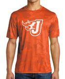 Youth/Adult - 100% Polyester Moisture Wicking CamoHex Tee (Distressed Fire J )