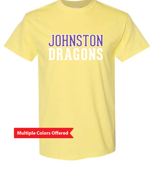JCSD - Youth/Adult 100% Cotton Tshirt  (Purple/White Johnston Dragons)