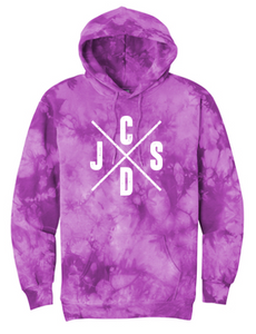 JCSD - Men's/Unisex Purple Tie-Dye Hooded Sweatshirt (J/C/S/D)
