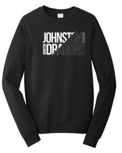 JCSD - Mens/Unisex Fan Favorite Crewneck Sweatshirt in Multiple Colors (Slant Johnston Dragons)